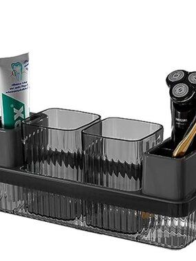 Toothbrush Holder Set Bathroom Organizer Toothpaste Holder Cups Tray